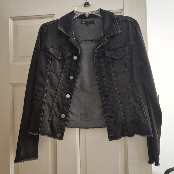 HTrailz Black Denim Sequin Jacket - Picture 3 of 4